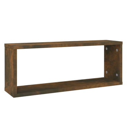 Wall Cube Shelves 4 pcs Smoked Oak 60x15x23 cm Engineered Wood