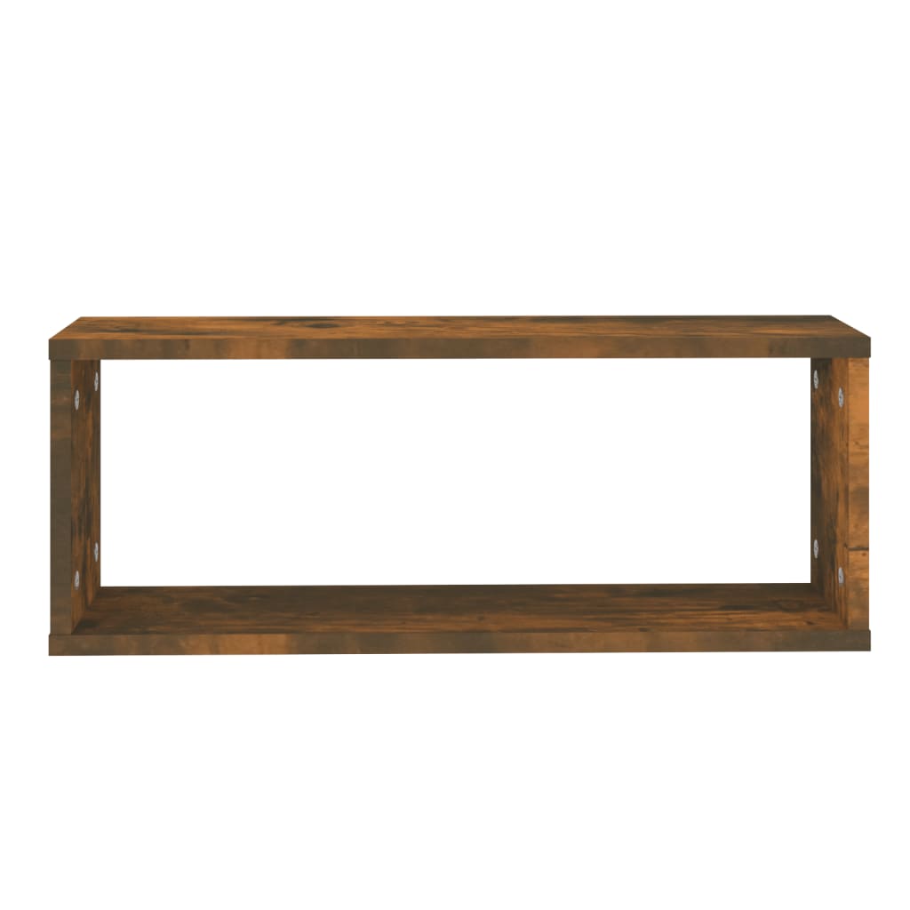 Wall Cube Shelves 4 pcs Smoked Oak 60x15x23 cm Engineered Wood