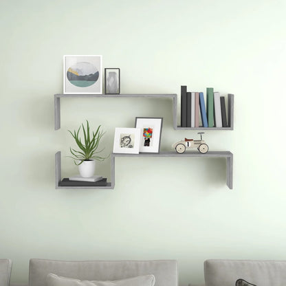 Wall Shelves 2 pcs Grey Sonoma 100x15x20 cm Engineered Wood