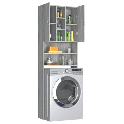 Washing Machine Cabinet Grey Sonoma 64x25.5x190 cm