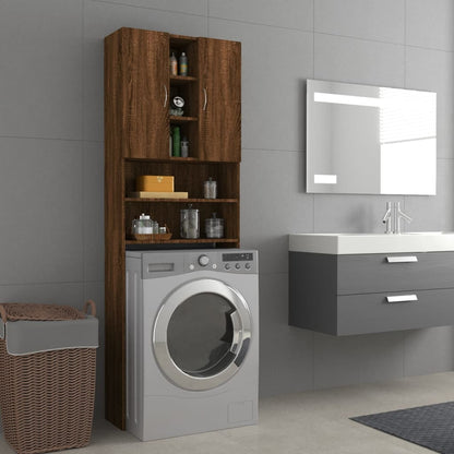 Washing Machine Cabinet Brown Oak 64x25.5x190 cm