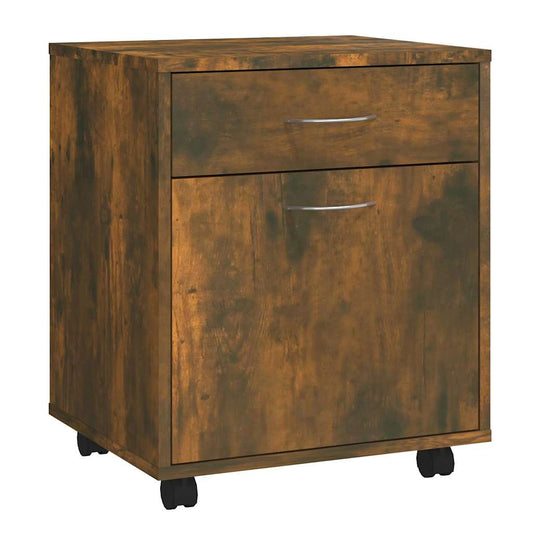 Rolling Cabinet Smoked Oak 45x38x54 cm Engineered Wood