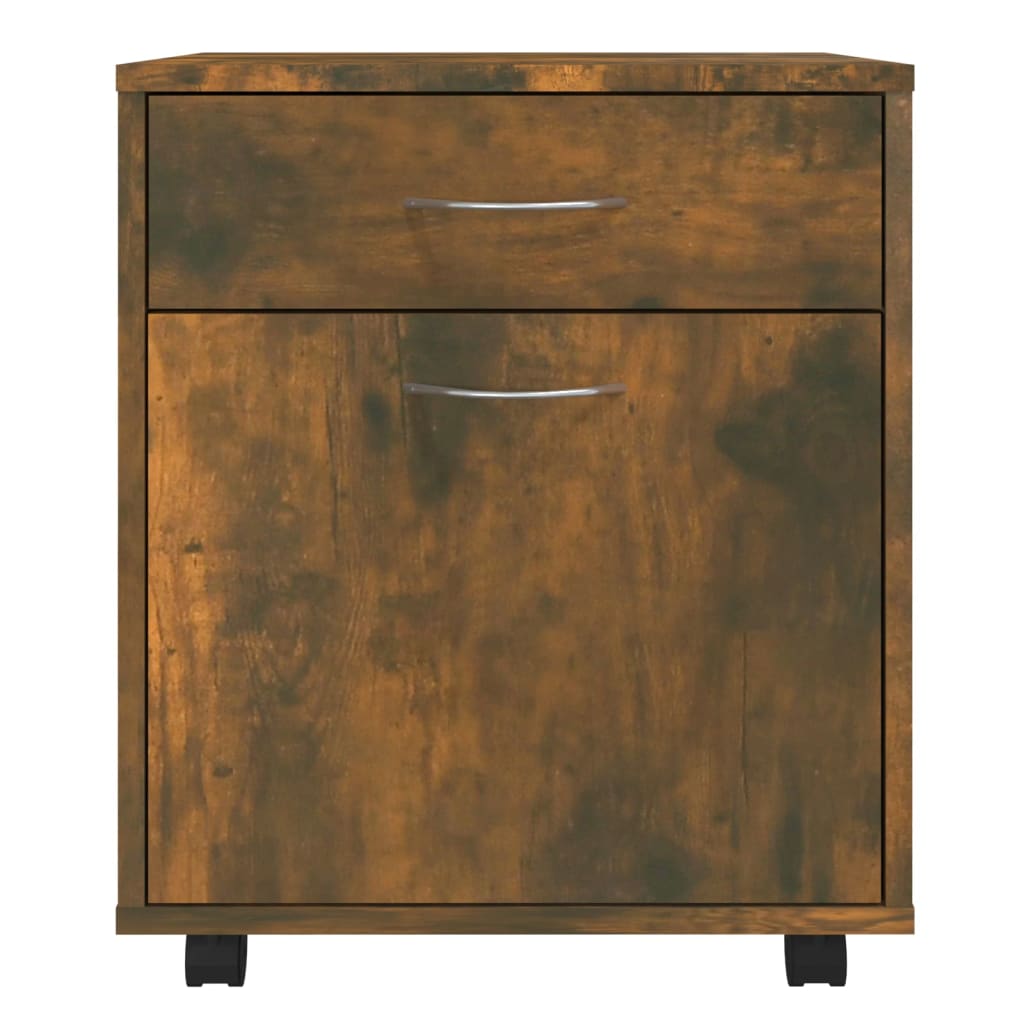 Rolling Cabinet Smoked Oak 45x38x54 cm Engineered Wood