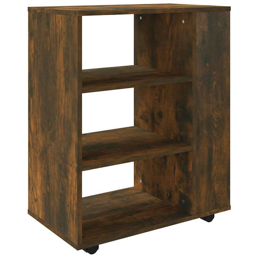 Rolling Cabinet Smoked Oak 60x35x75 cm Engineered Wood
