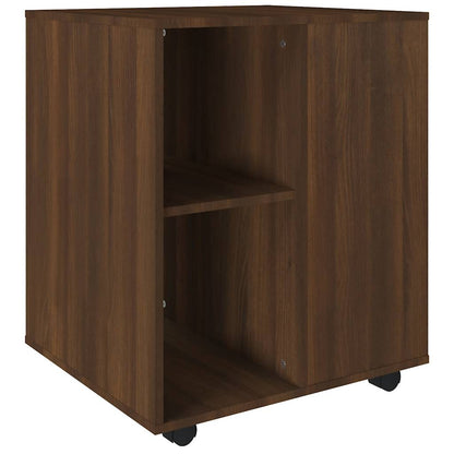 Rolling Cabinet | Brown Oak | Engineered Wood | Medium | Rollable