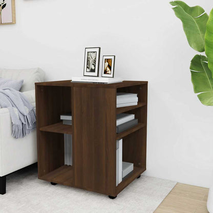 Rolling Cabinet | Brown Oak | Engineered Wood | Medium | Rollable