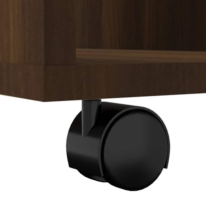 Rolling Cabinet | Brown Oak | Engineered Wood | Medium | Rollable