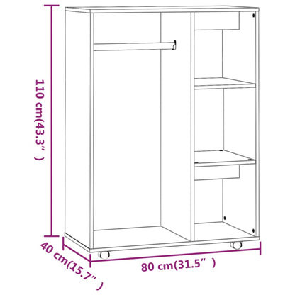 Wardrobe Brown Oak 80x40x110 cm Engineered Wood