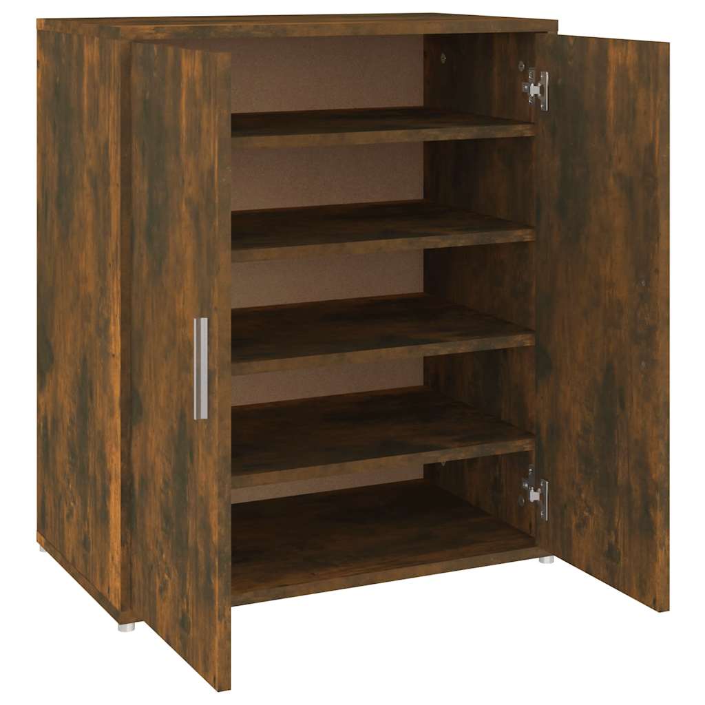 816008 vidaXL Shoe Cabinet Smoked Oak 60x35x70 cm Engineered Wood