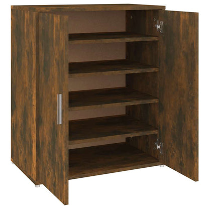 816008 vidaXL Shoe Cabinet Smoked Oak 60x35x70 cm Engineered Wood