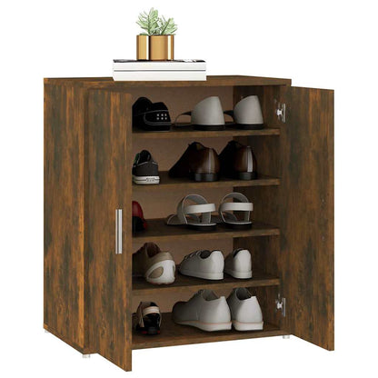 816008 vidaXL Shoe Cabinet Smoked Oak 60x35x70 cm Engineered Wood
