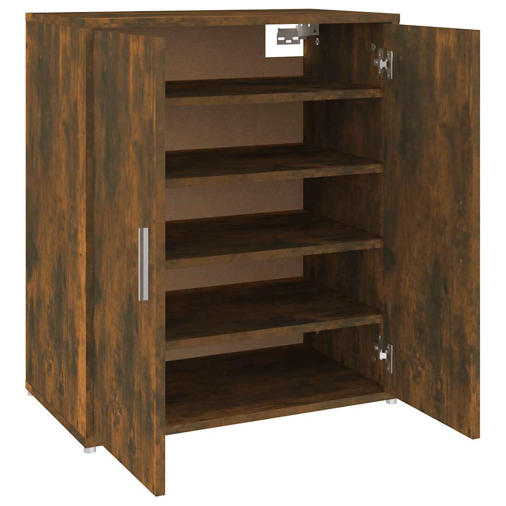 816008 vidaXL Shoe Cabinet Smoked Oak 60x35x70 cm Engineered Wood