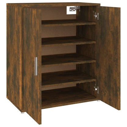 816008 vidaXL Shoe Cabinet Smoked Oak 60x35x70 cm Engineered Wood