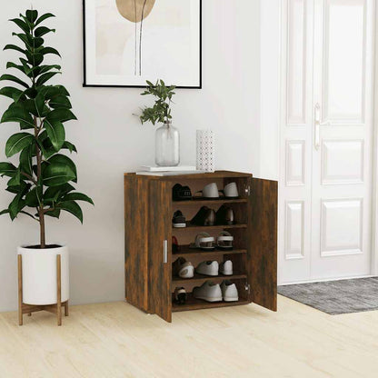 816008 vidaXL Shoe Cabinet Smoked Oak 60x35x70 cm Engineered Wood