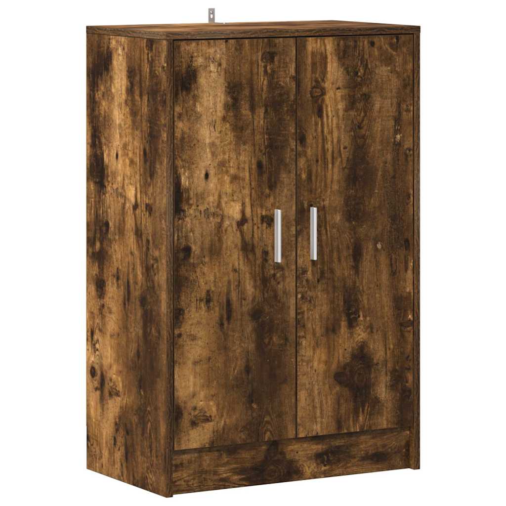 816011 vidaXL Shoe Cabinet Smoked Oak 60x35x92 cm Engineered Wood