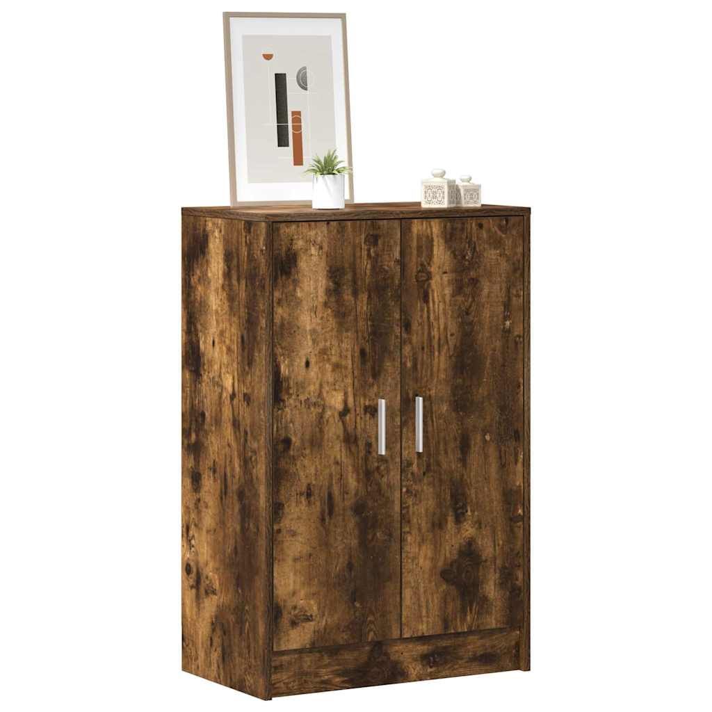816011 vidaXL Shoe Cabinet Smoked Oak 60x35x92 cm Engineered Wood