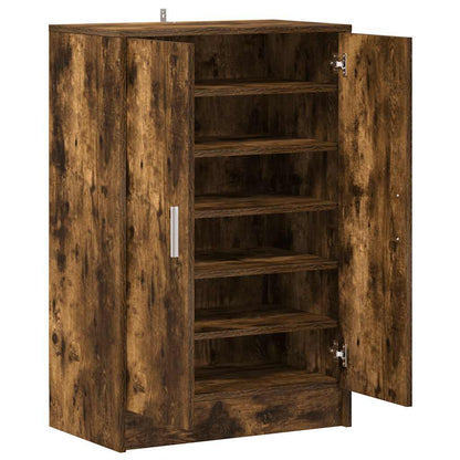 816011 vidaXL Shoe Cabinet Smoked Oak 60x35x92 cm Engineered Wood