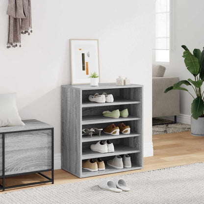 816014 vidaXL Shoe Cabinet Smoked Oak 60x35x70 cm Engineered Wood