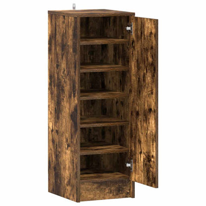 816017 vidaXL Shoe Cabinet Smoked Oak 32x35x92 cm Engineered Wood