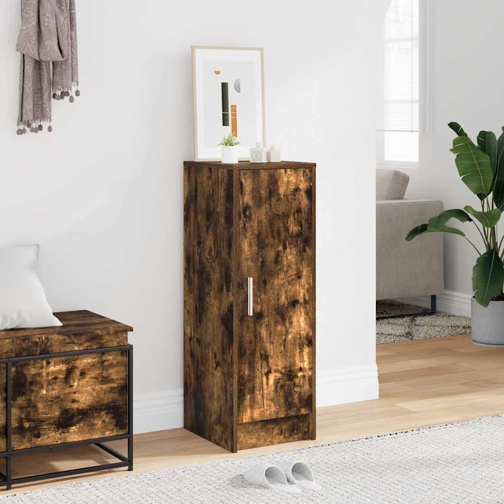 816017 vidaXL Shoe Cabinet Smoked Oak 32x35x92 cm Engineered Wood
