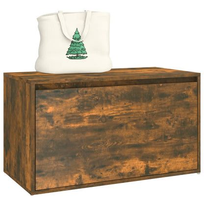 Hall Bench | Smoked Oak | Engineered Wood | 80 cm | Entryway Bench