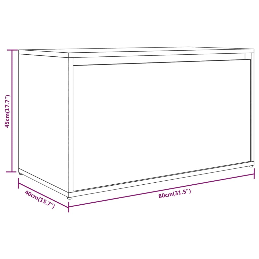 Hall Bench | Smoked Oak | Engineered Wood | 80 cm | Entryway Bench