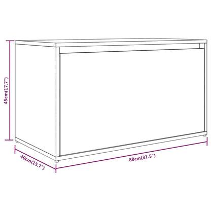 Hall Bench | Smoked Oak | Engineered Wood | 80 cm | Entryway Bench