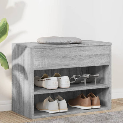 Shoe Bench Grey Sonoma 60x30x45 cm Engineered Wood