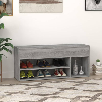 Shoe Bench Grey Sonoma 105x30x45 cm Engineered Wood