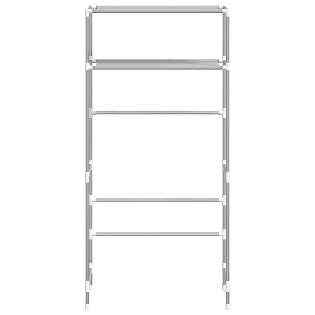 2-Tier Storage Rack over Washing Machine Grey 69x28x143 cm Iron