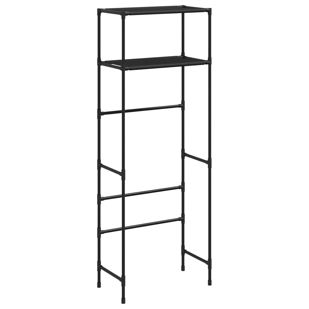 2-Tier Storage Rack over Toilet Black 53.5x28x143 cm Iron