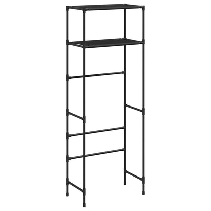 2-Tier Storage Rack over Toilet Black 53.5x28x143 cm Iron