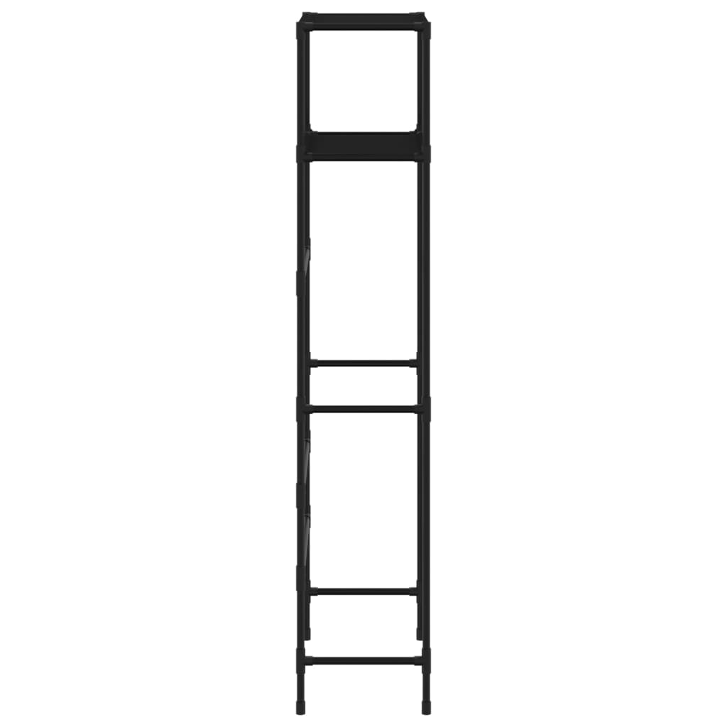 2-Tier Storage Rack over Toilet Black 53.5x28x143 cm Iron