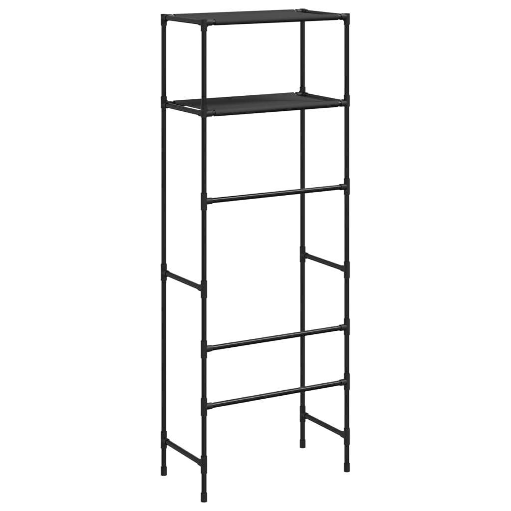 2-Tier Storage Rack over Toilet Black 53.5x28x143 cm Iron