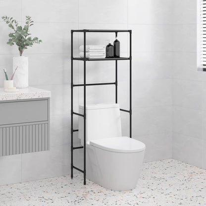 2-Tier Storage Rack over Toilet Black 53.5x28x143 cm Iron