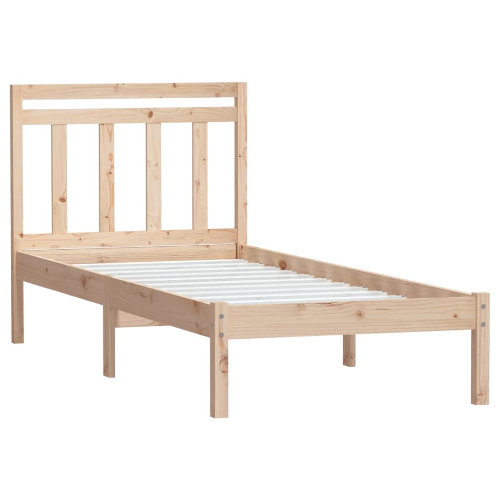 Bed Frame | Natural wood | Solid pine wood | Small Single | Durable