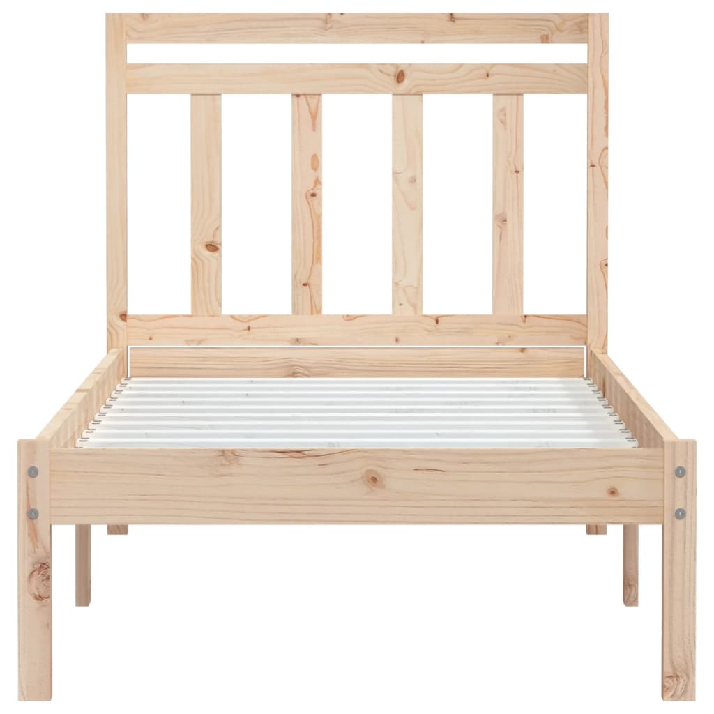 Bed Frame | Natural wood | Solid pine wood | Small Single | Durable
