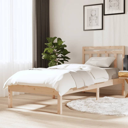 Bed Frame | Natural wood | Solid pine wood | Small Single | Durable