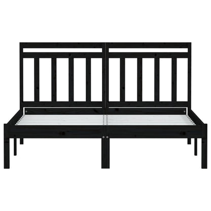 Bed Frame | Black | Solid pine wood | Double |  Durable  | Bed Frame