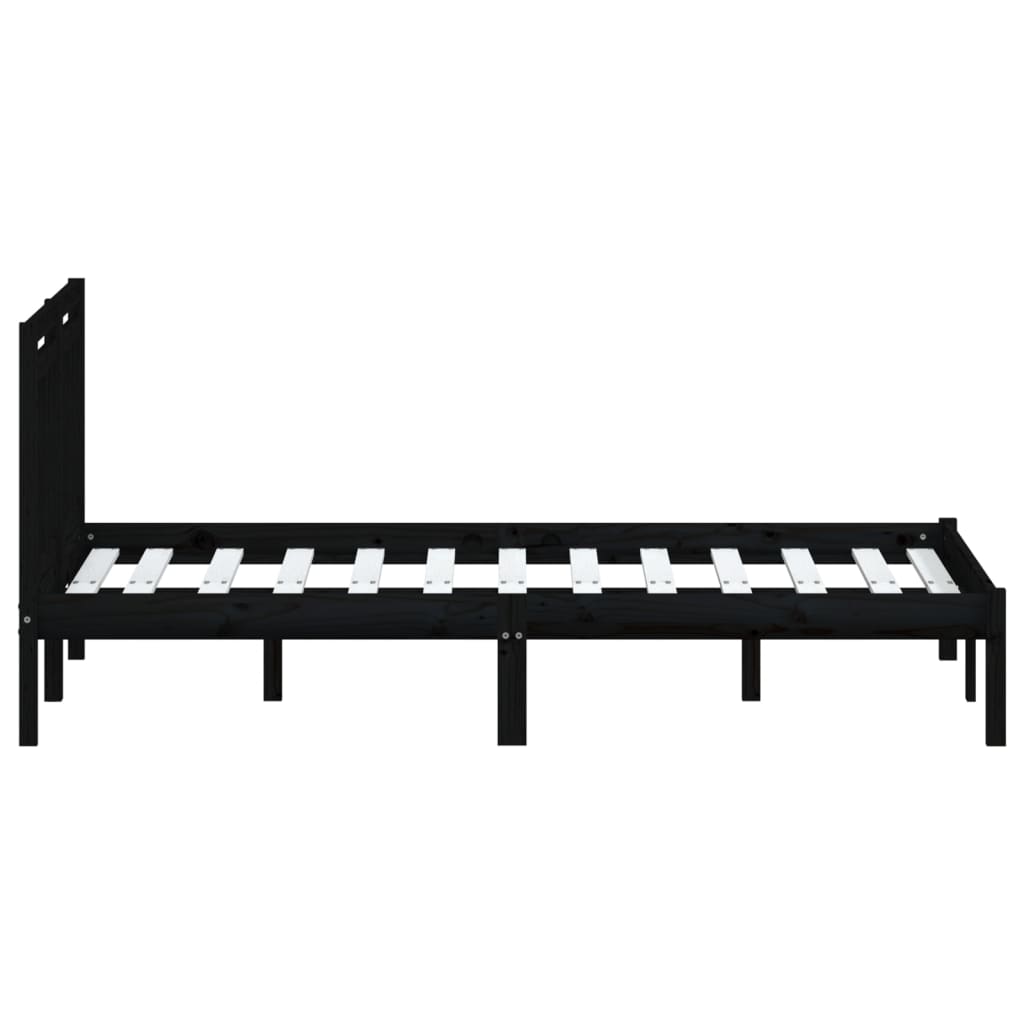 Bed Frame | Black | Solid pine wood | Double |  Durable  | Bed Frame