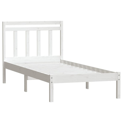 Bed Frame | White | Solid pine wood | Single | Bed Frame | Rectangular