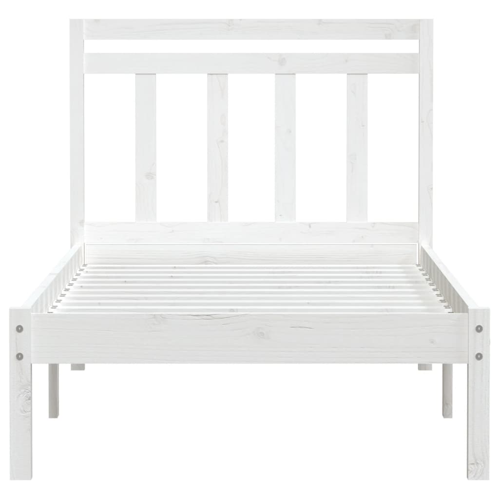 Bed Frame | White | Solid pine wood | Single | Bed Frame | Rectangular