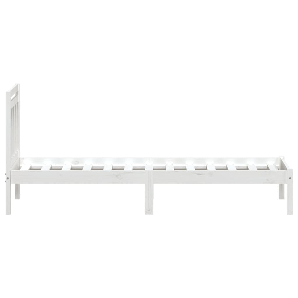 Bed Frame | White | Solid pine wood | Single | Bed Frame | Rectangular