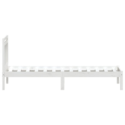 Bed Frame | White | Solid pine wood | Single | Bed Frame | Rectangular