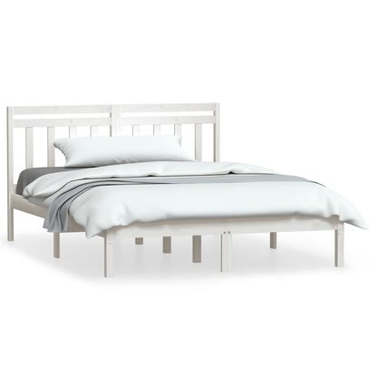 Bed Frame | White | Solid pine wood | 140x200 cm | Classic/Traditional