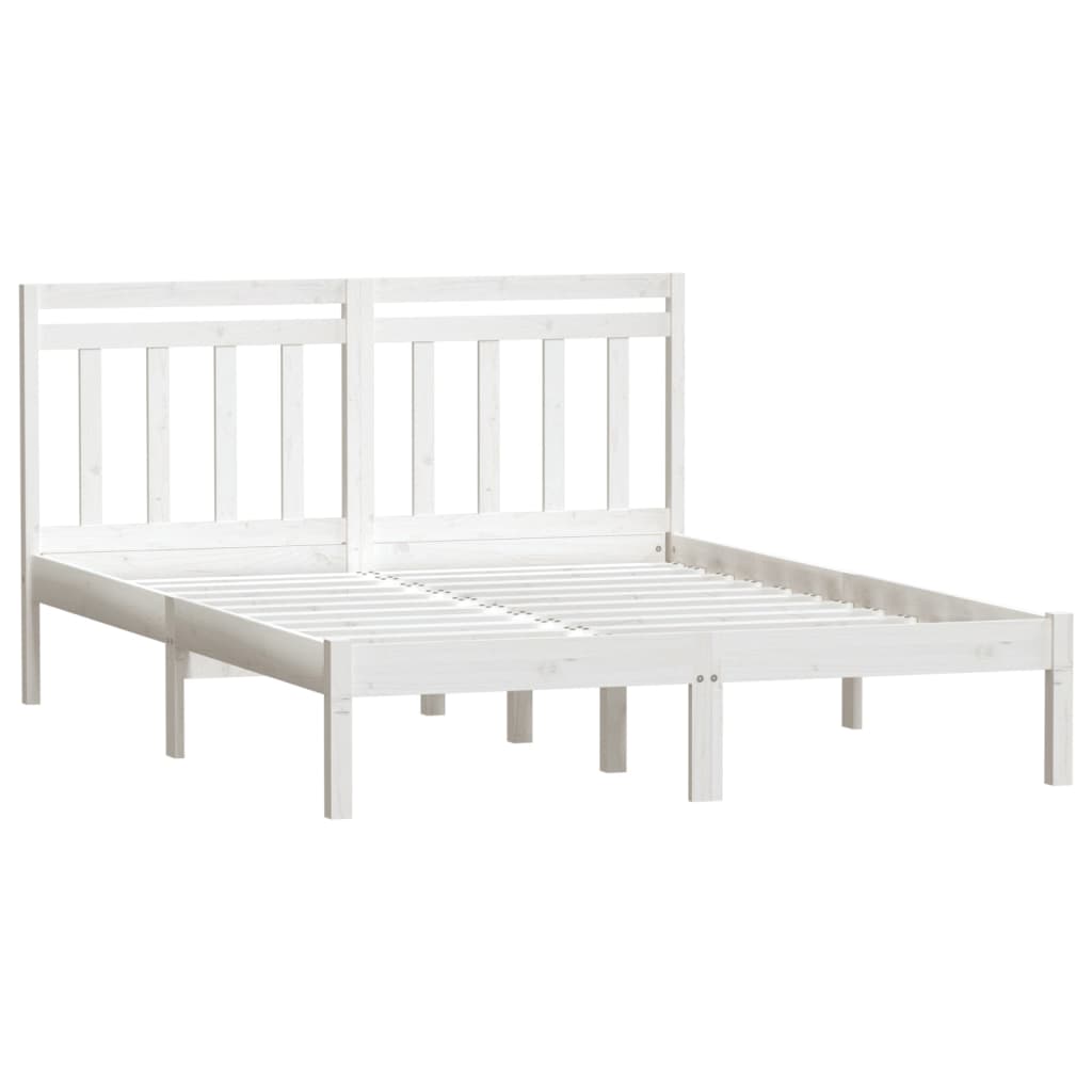 Bed Frame | White | Solid pine wood | 140x200 cm | Classic/Traditional