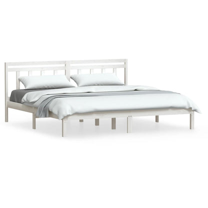 Bed Frame without Mattress White Super King Solid Wood