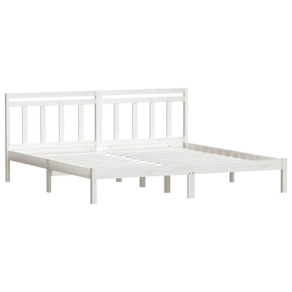 Bed Frame without Mattress White Super King Solid Wood
