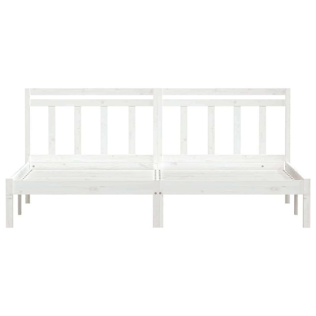Bed Frame without Mattress White Super King Solid Wood