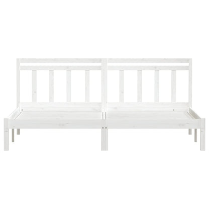 Bed Frame without Mattress White Super King Solid Wood